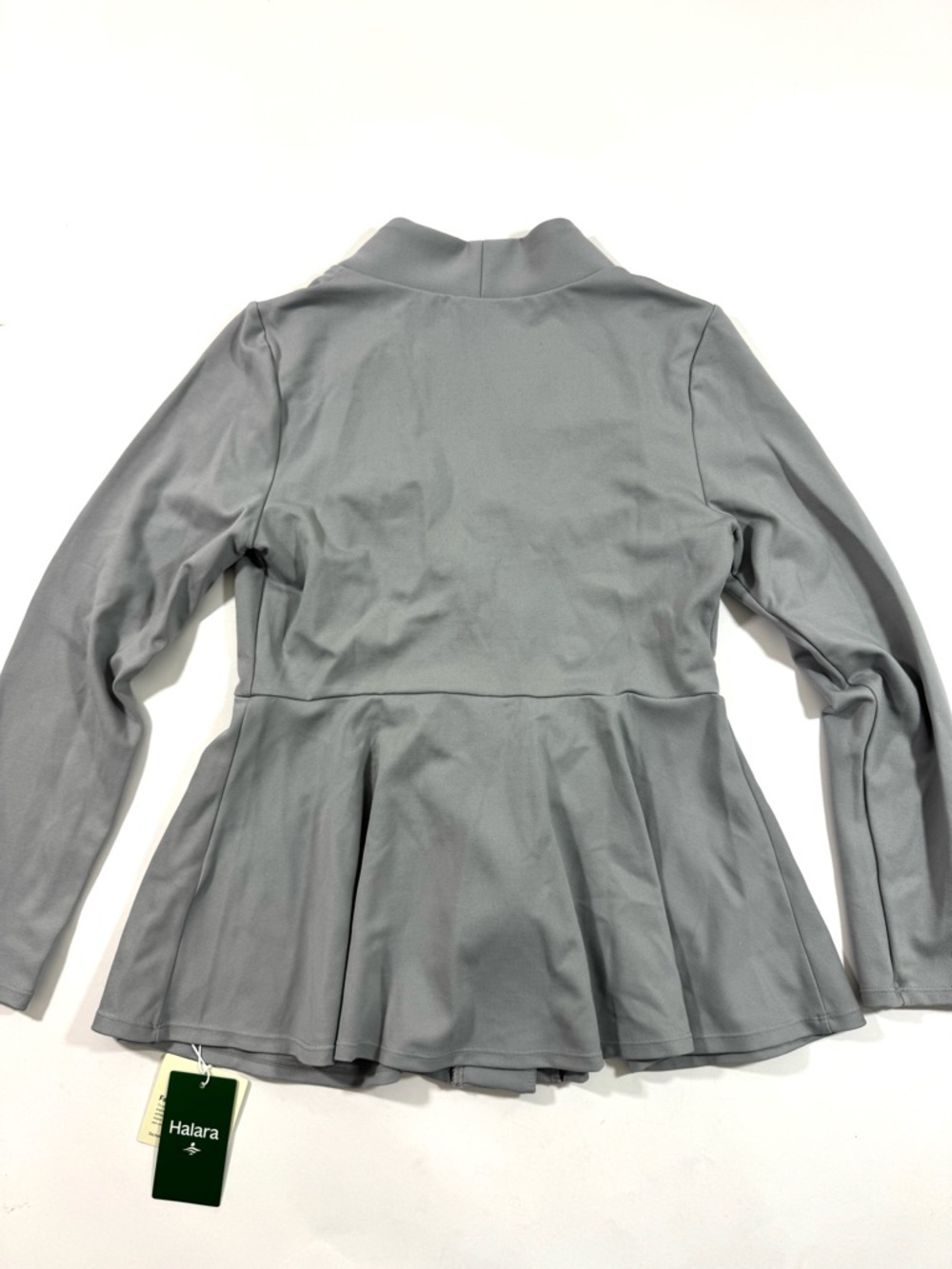 New Halara V Neck Single Button Peplum Jacket Earthy Grey - Picture 4 of 8